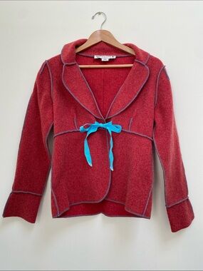 Beebop & Wally Red Tie-Front Sweater Cardigan